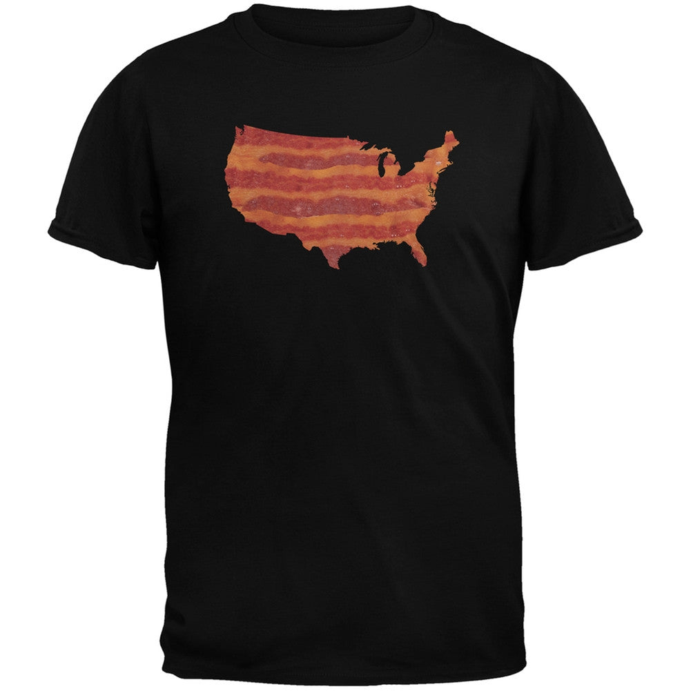 United States Of Bacon Youth Black T-Shirt Youth T-Shirts Old Glory LG Black 