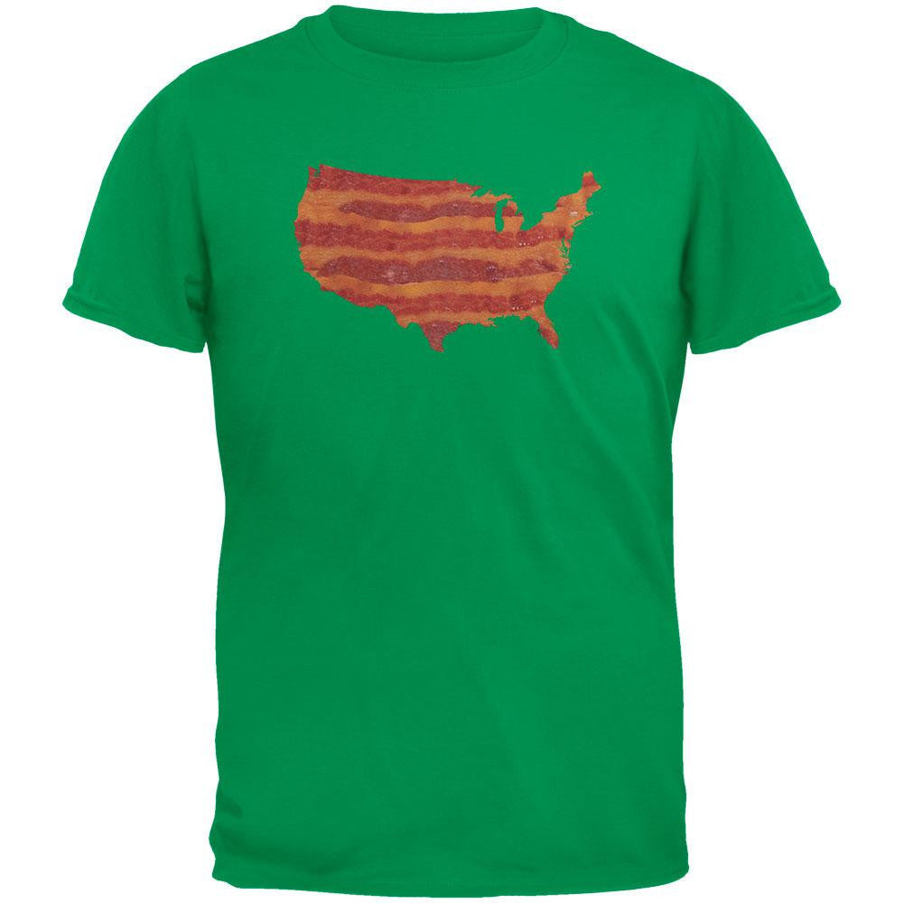 United States Of Bacon Youth Green T-Shirt Youth T-Shirts Old Glory LG Green 