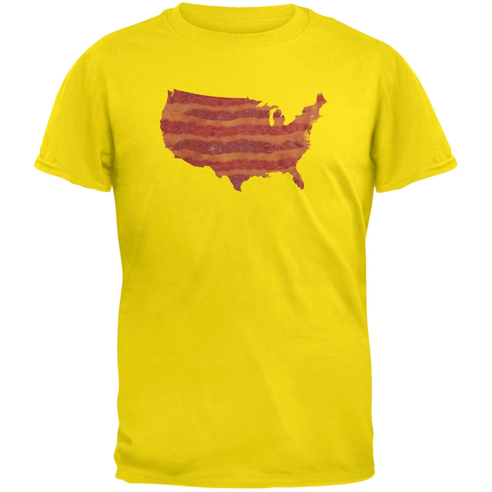 United States Of Bacon Youth Yellow T-Shirt Youth T-Shirts Old Glory LG Yellow 