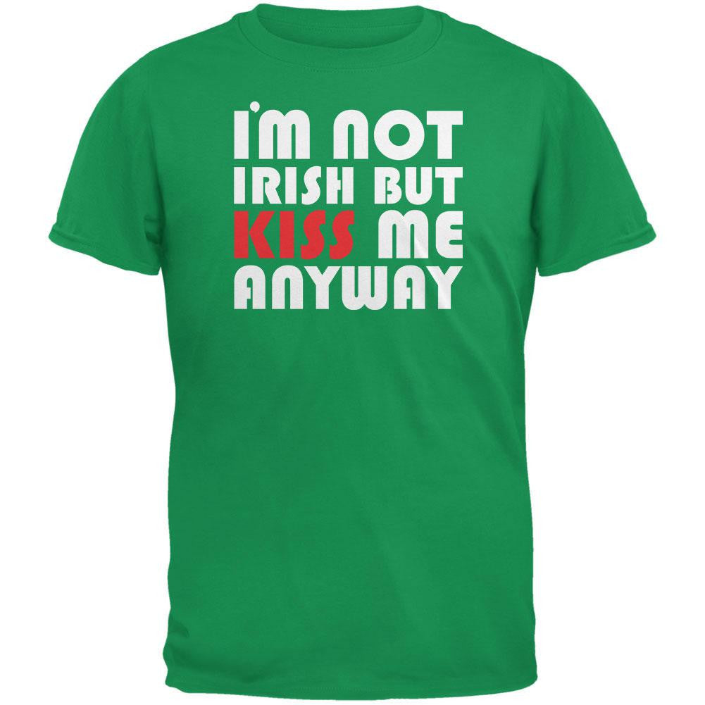 St. Patricks Day - Kiss Me Anyway Green Youth T-Shirt Youth T-Shirts Old Glory LG Green 