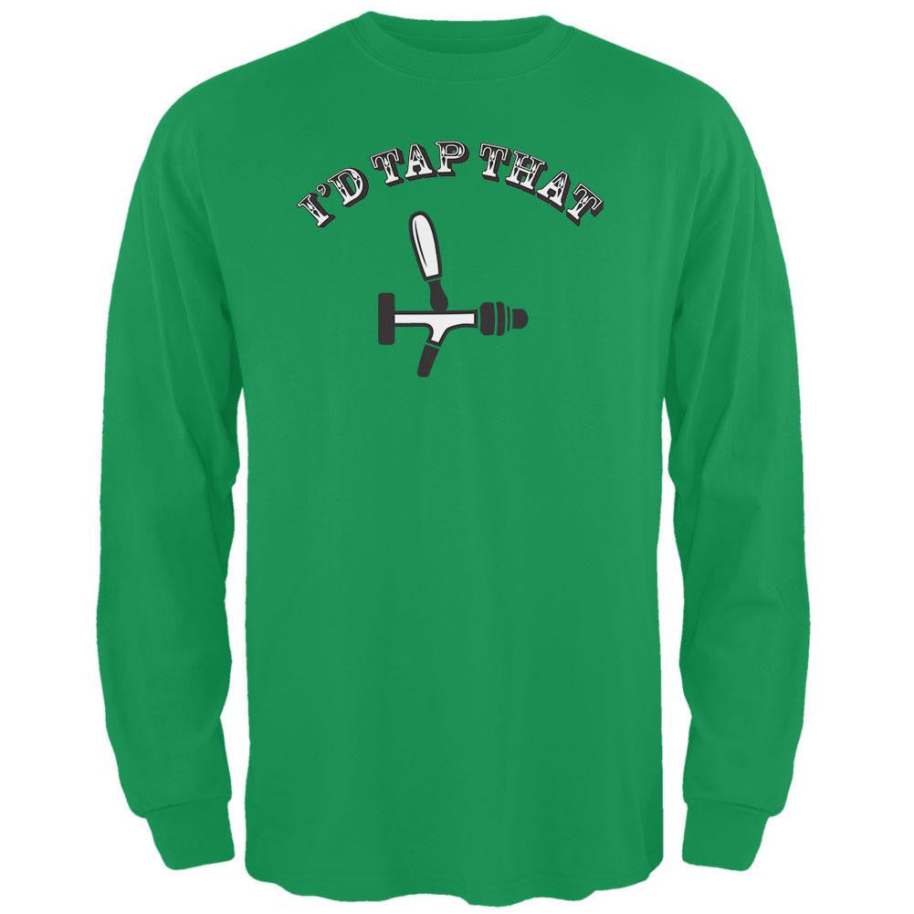 St. Patricks Day - I'd Tap That Green Adult Long Sleeve T-Shirt Men's Long Sleeves Old Glory 2XL Green 