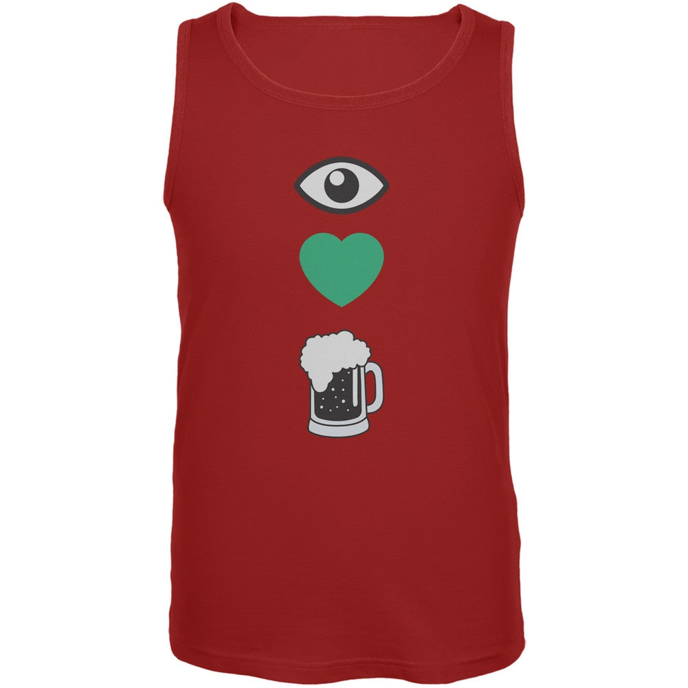 St. Patricks Day - Eye Heart Beer Red Adult Tank Top Men's Tank Tops Old Glory 2XL Red 