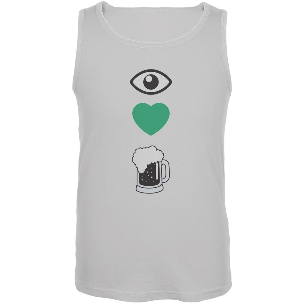 St. Patricks Day - Eye Heart Beer White Adult Tank Top Men's Tank Tops Old Glory 2XL White 