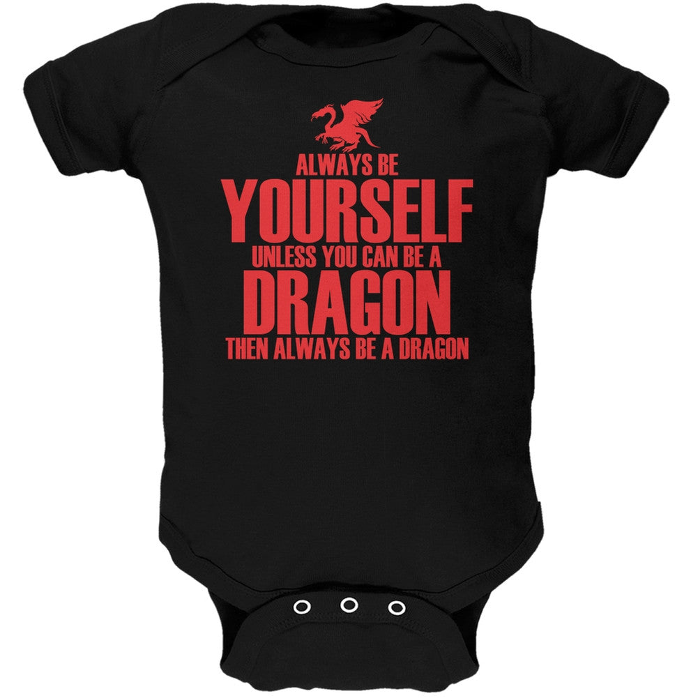 Always Be Yourself Dragon Black Soft Baby One Piece Baby One Piece Old Glory 0-3M Black 