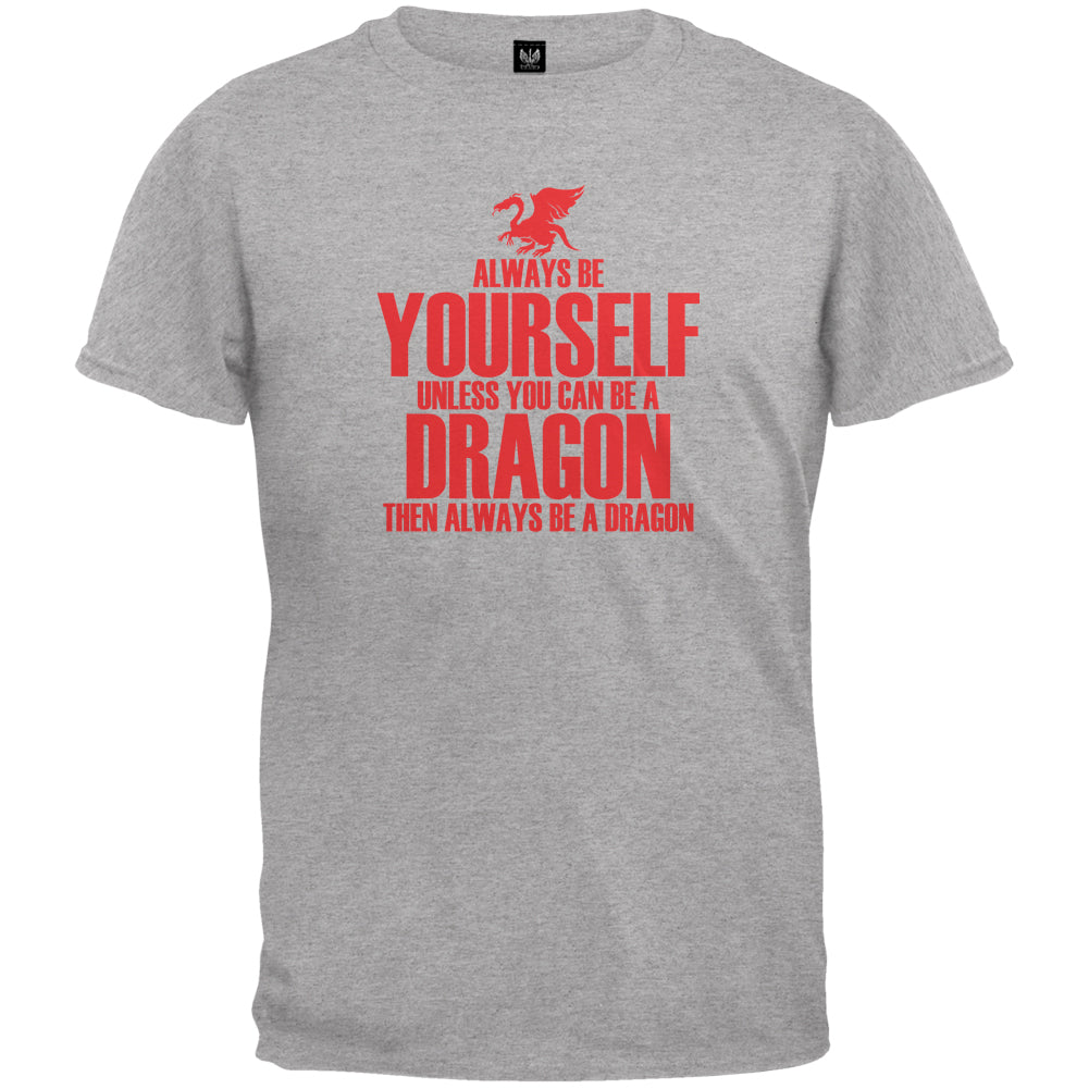 Always Be Yourself Dragon Heather Grey Youth T-Shirt Youth T-Shirts Old Glory YLG Grey 