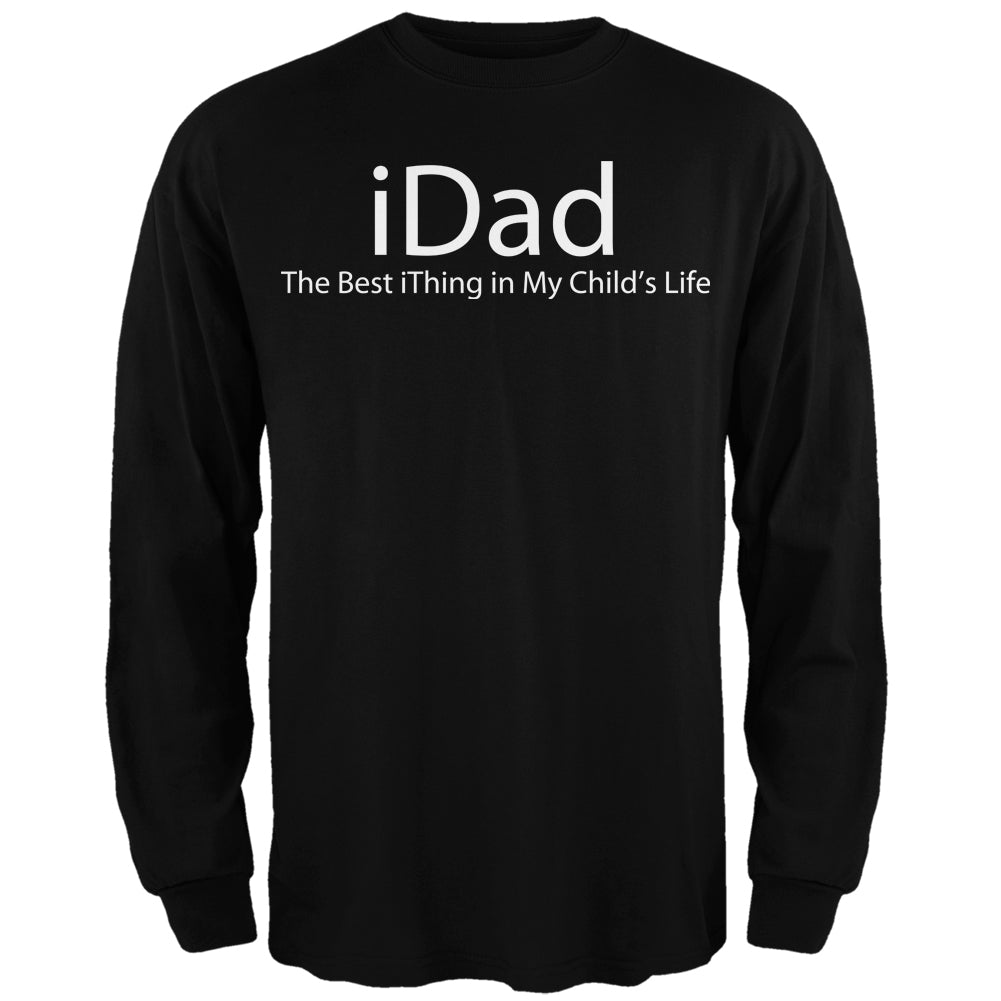 Father's Day - Funny iDad Geek Black Adult Long Sleeve T-Shirt Men's Long Sleeves Father's Day 2XL Black 