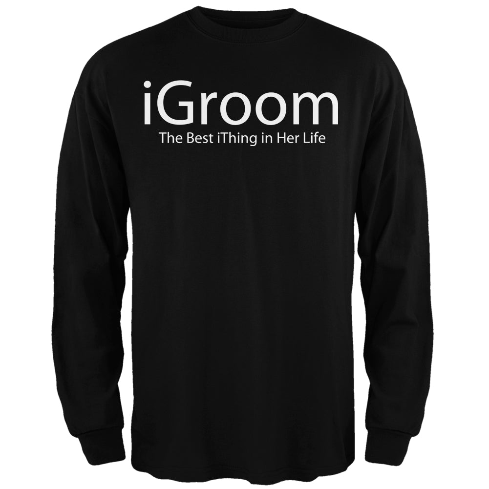 iGroom Black Adult Long Sleeve T-Shirt Men's Long Sleeves Old Glory 2XL Black 