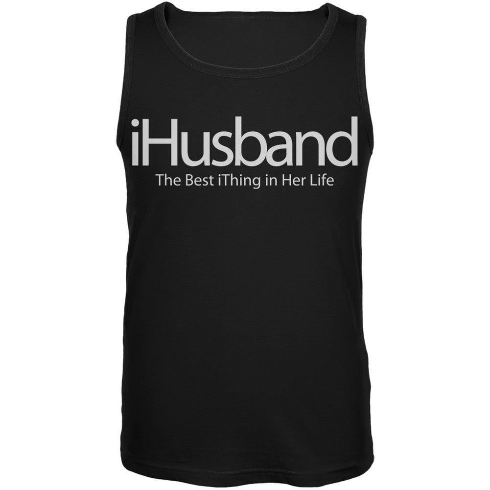 Valentine's Day Geek Husband Black Adult Soft Tank Top Men's Tank Tops Old Glory SM Black 