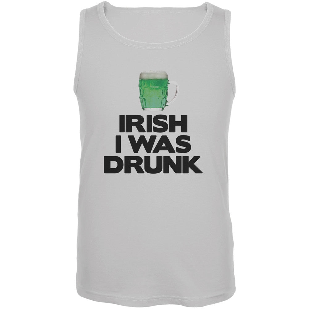 Irish I was Drunk White Adult Tank Top Men's Tank Tops Old Glory 2XL White 