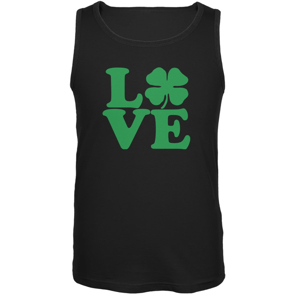 St. Patricks Day - Love Irish Shamrock Black Adult Soft Tank Top Men's Tank Tops Old Glory 2XL Black 