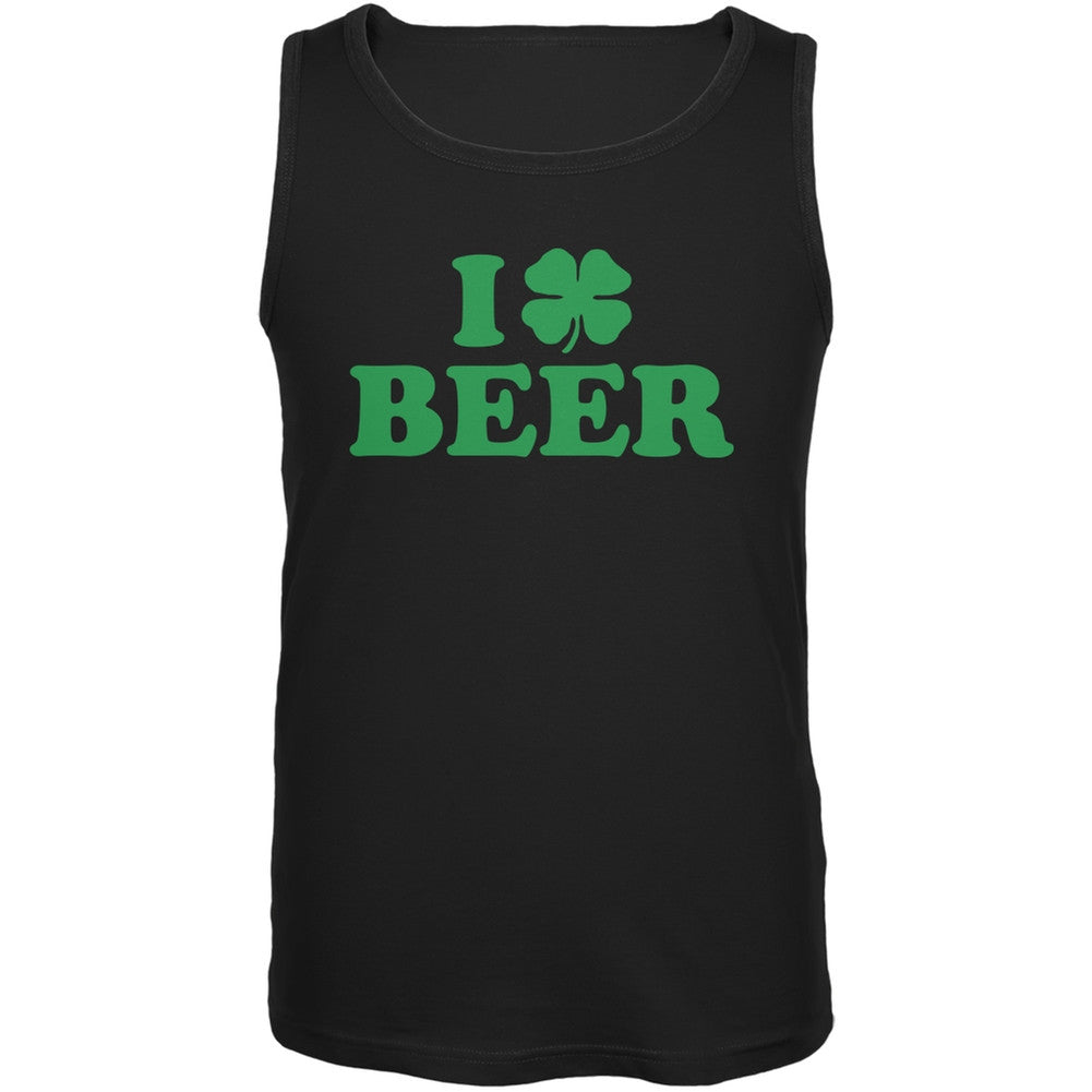 I Shamrock Love Beer Irish Black Adult Soft Tank Top Men's Tank Tops Old Glory SM Black 