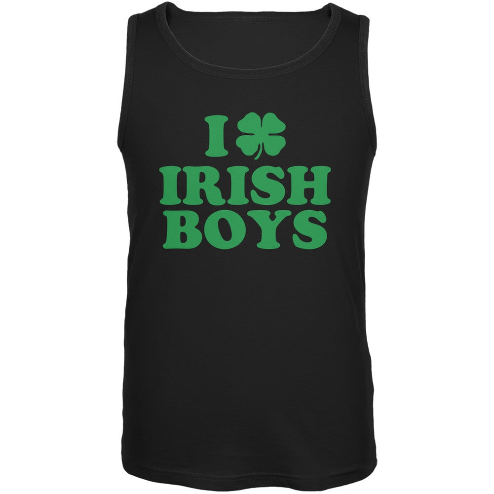 I Shamrock Love Irish Boys Black Adult Soft Tank Top Men's Tank Tops Old Glory 2XL Black 