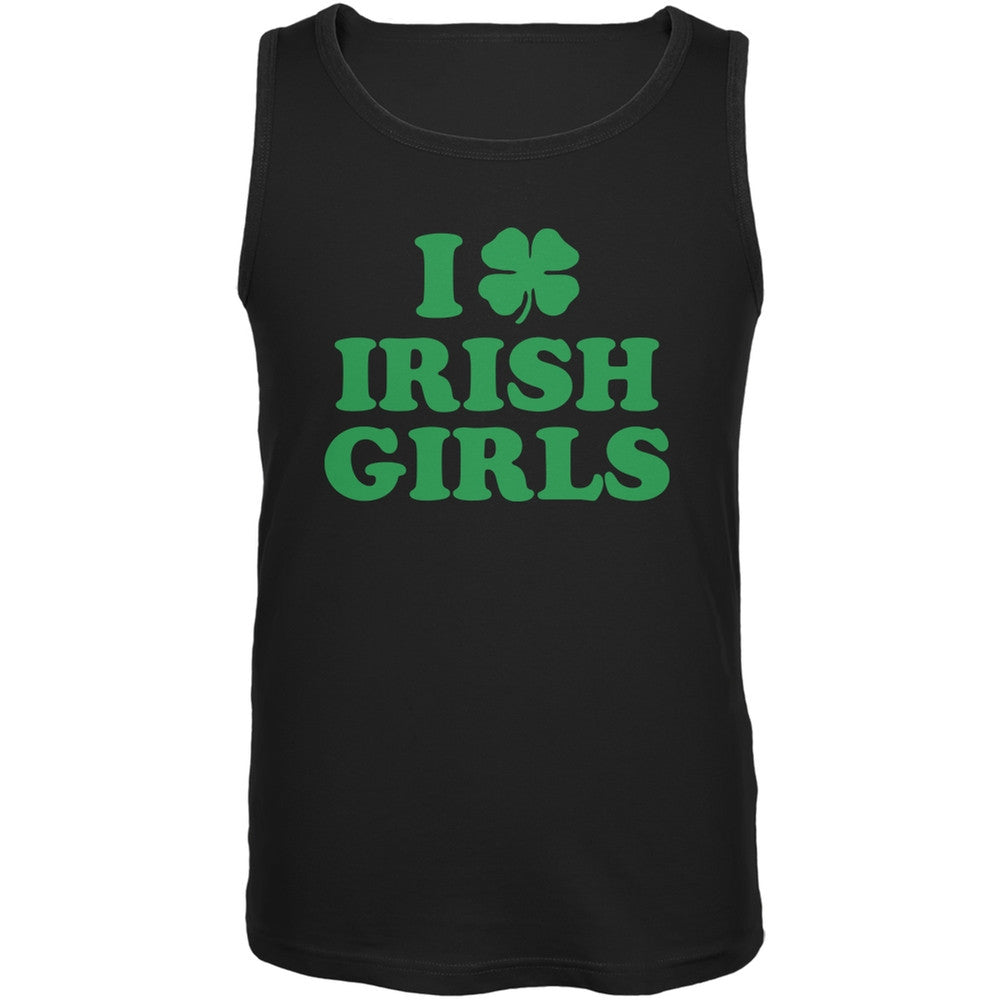 I Shamrock Love Irish Girls Black Adult Soft Tank Top Men's Tank Tops Old Glory 2XL Black 