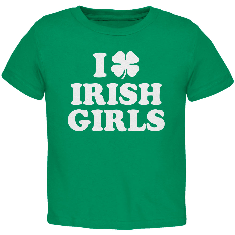 I Shamrock Love Irish Girls Green Toddler T-Shirt Toddler T-Shirts Old Glory 2T Green 