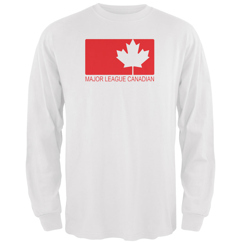 Major League Canadian White Adult Long Sleeve T Shirt Men's Long Sleeves Old Glory 2XL White 