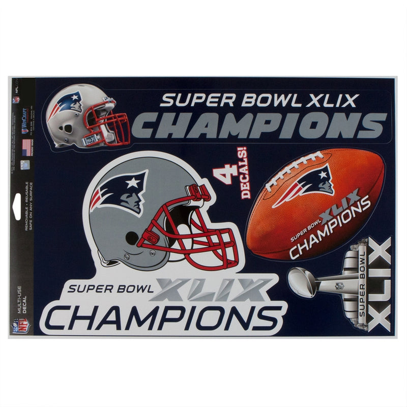 New England Patriots - Super Bowl 49 Champions Cut to Logo Decals 4 Pack Set Decals Old Glory   