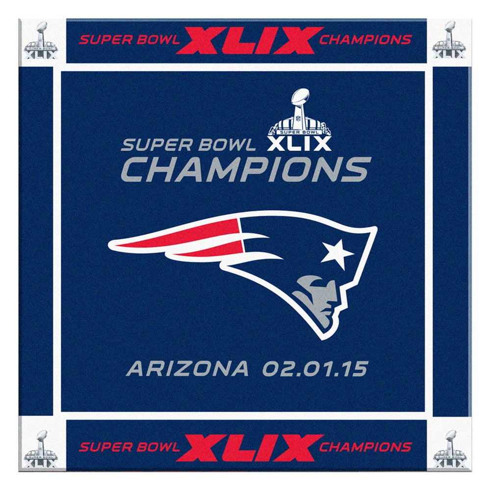 New England Patriots - Logo Super Bowl 49 Champs 4 Pack Ceramic Coasters Coasters Old Glory OS Blue 