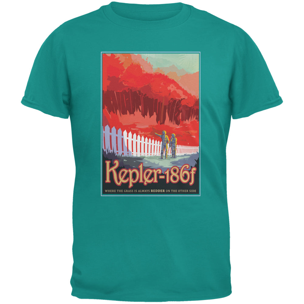 Exoplanet Kepler 186f Jade Adult T-Shirt Men's T-Shirts Old Glory 2XL Green 