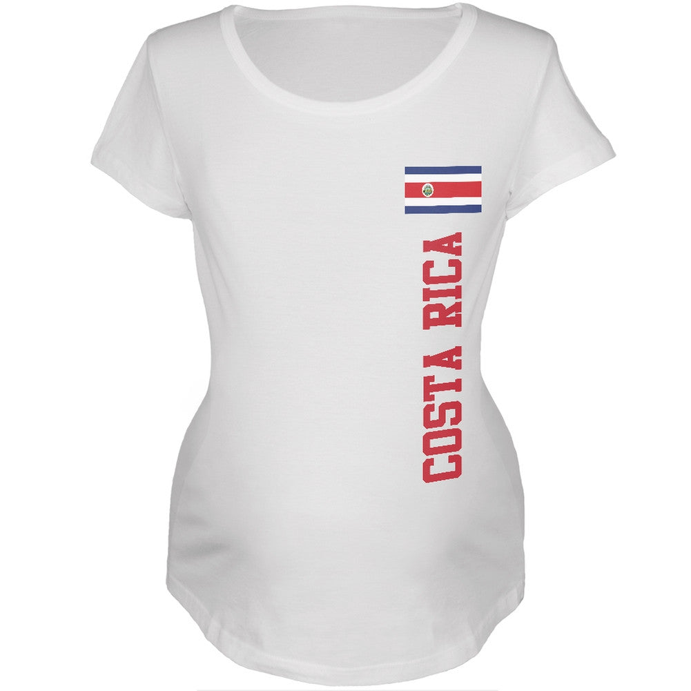 World Cup Costa Rica White Womens Soft Maternity T-Shirt Maternity T-Shirts Old Glory   