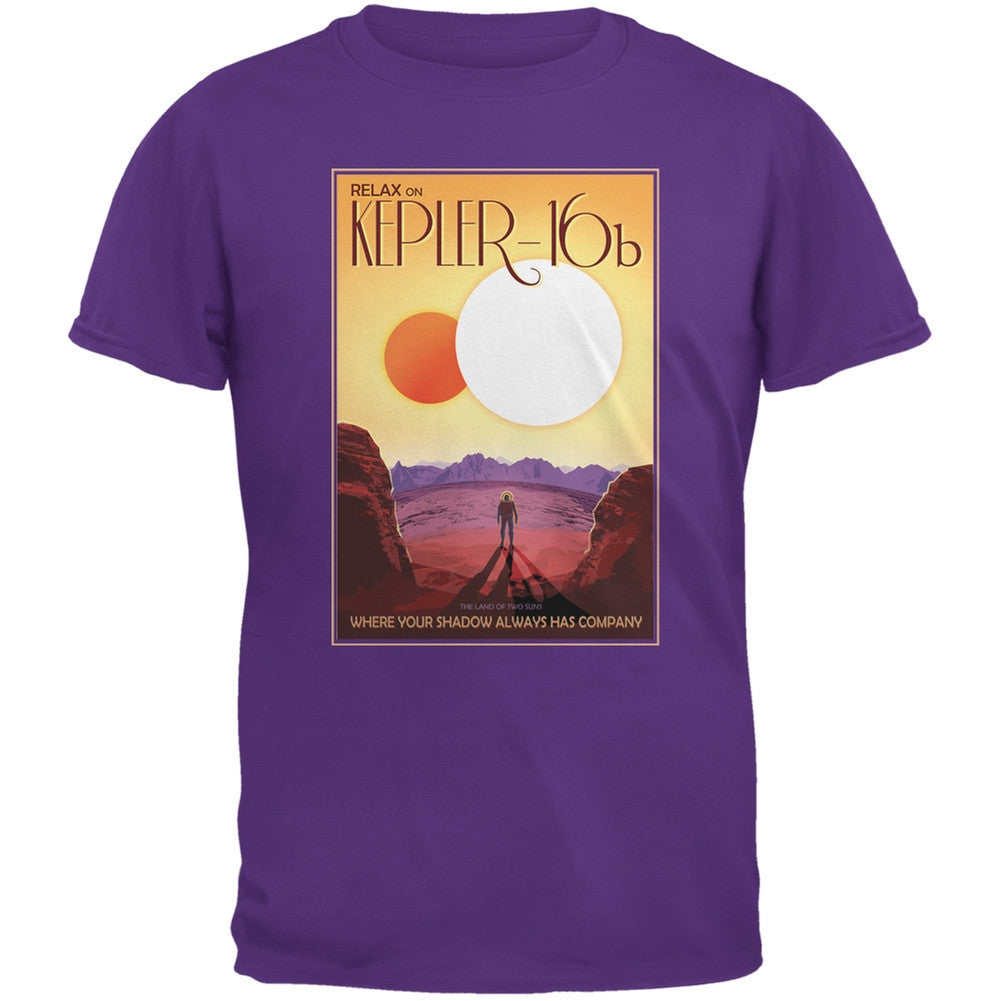 Exoplanet Keplar 16b Purple Adult T-Shirt Men's T-Shirts Old Glory 2XL Purple 