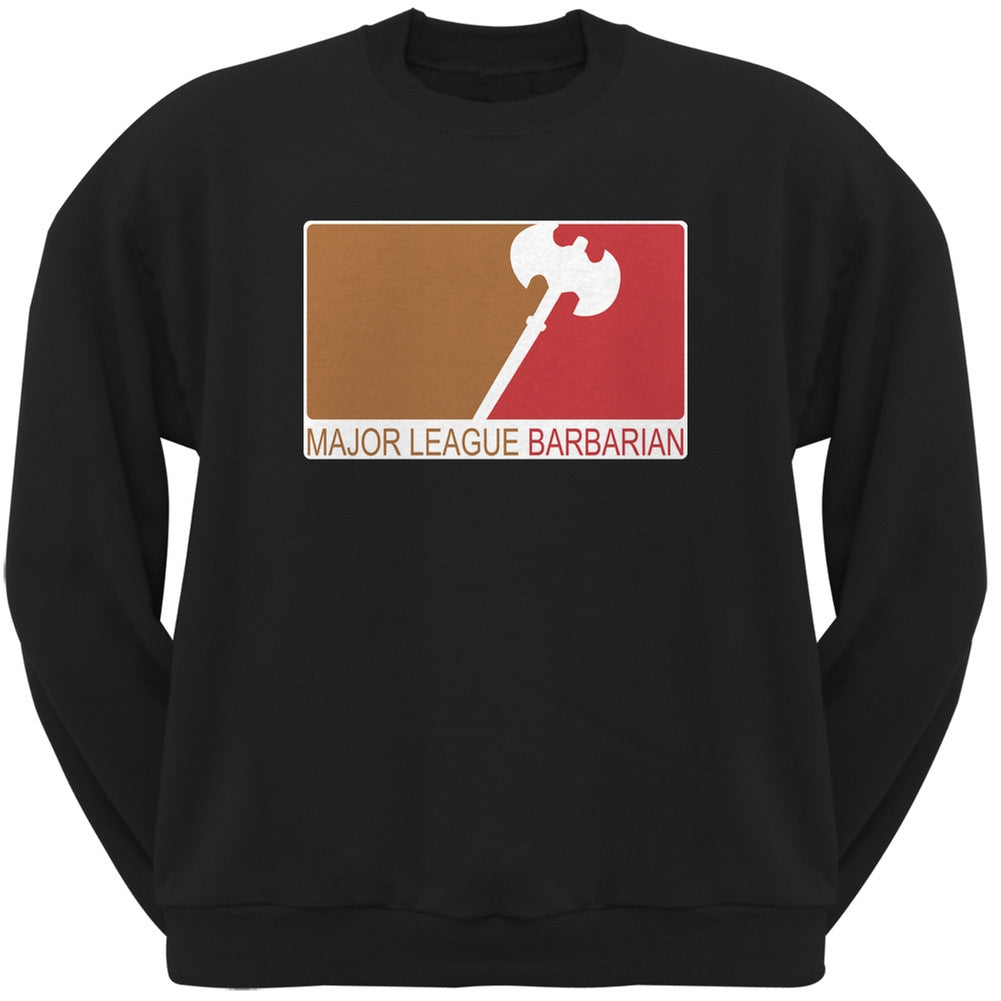 Major League Barbarian Black Adult Crew Neck Sweatshirt Men's Sweatshirts Old Glory   