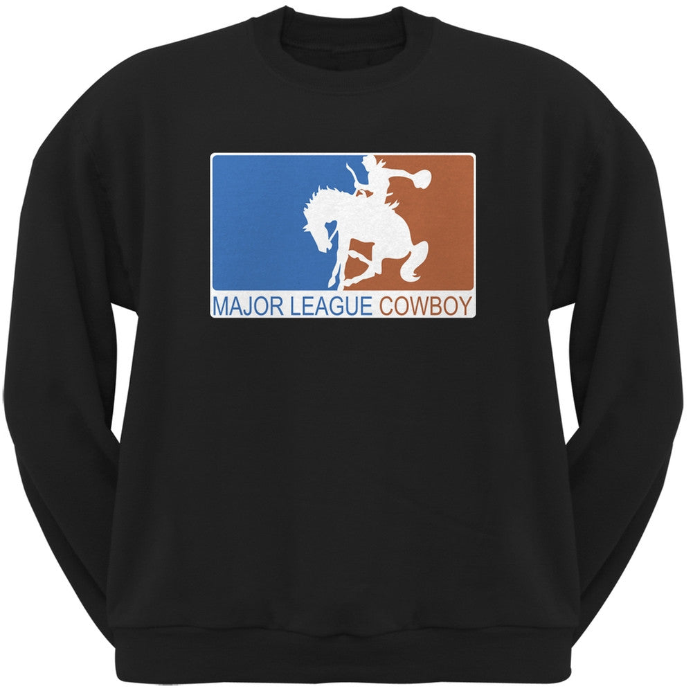 Major League Cowboy Black Adult Crew Neck Sweatshirt Men's Sweatshirts Old Glory   