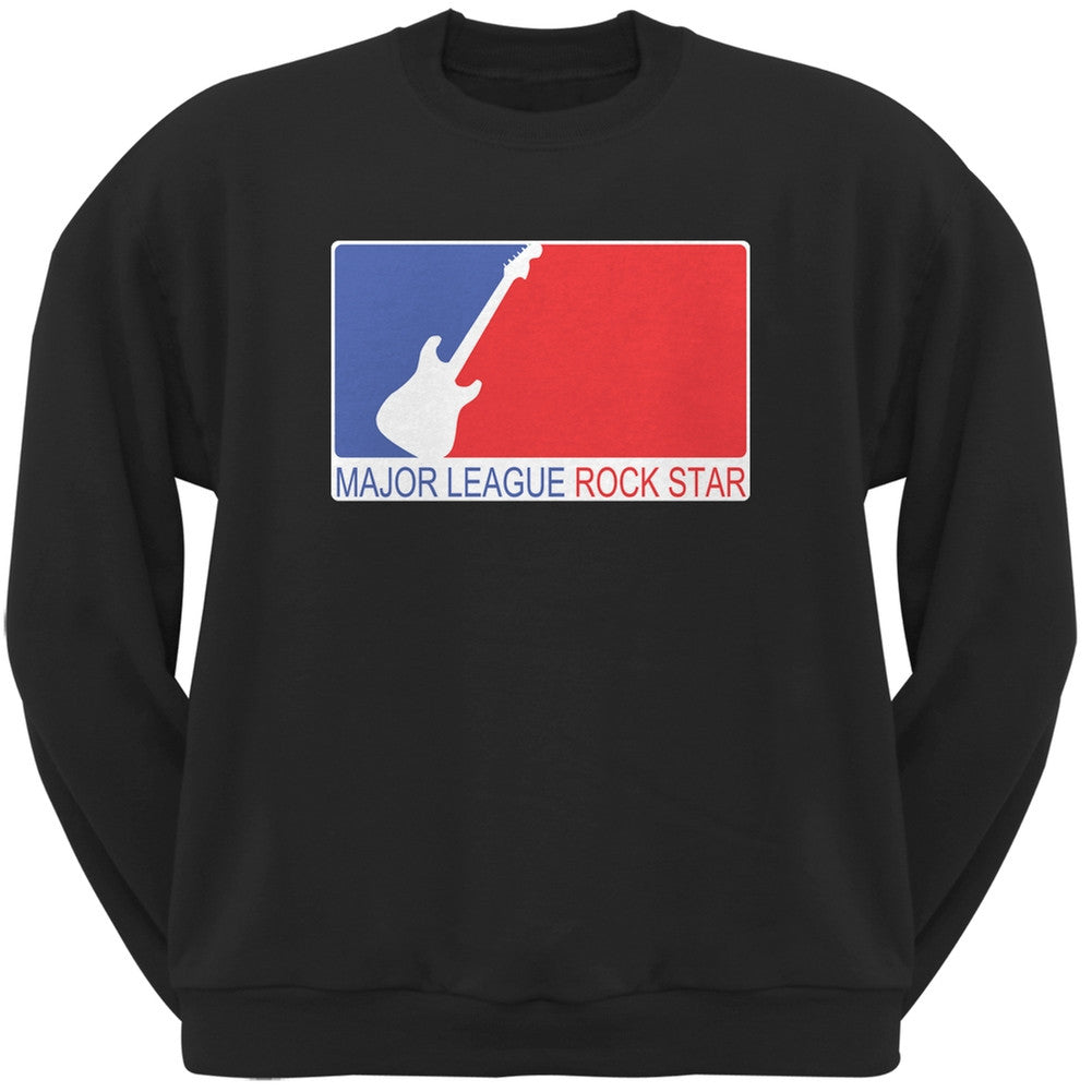 Major League Rock Star Black Adult Crew Neck Sweatshirt Men's Sweatshirts Old Glory   