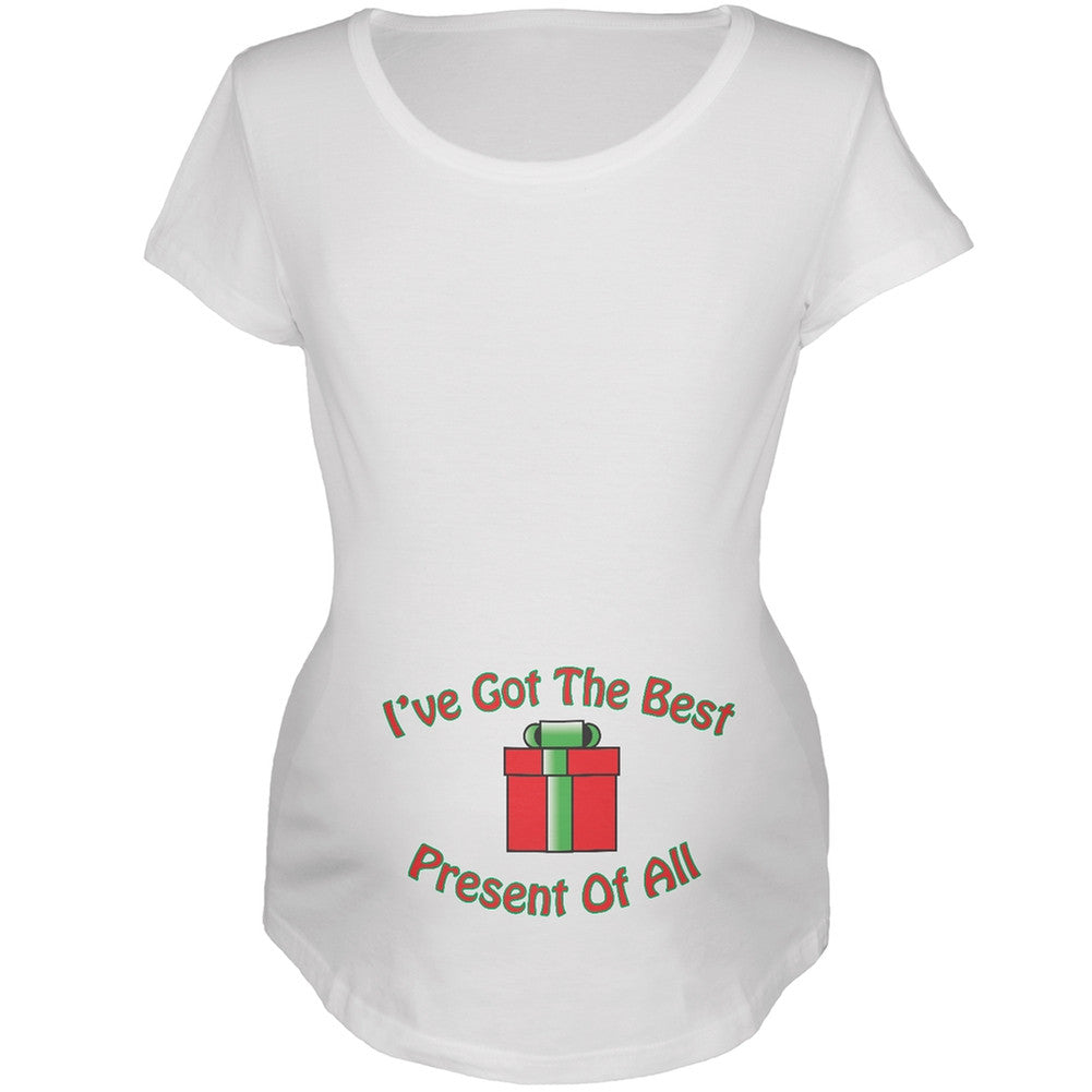 Ive Got The Best Present Of All White Womens Soft Maternity T-Shirt Maternity T-Shirts Old Glory   