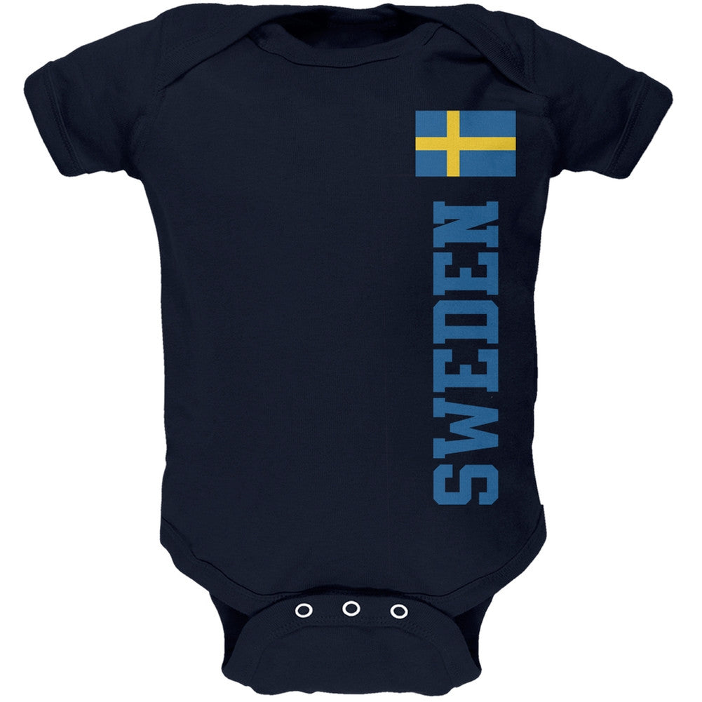 World Cup Sweden Navy Soft Baby One Piece Baby One Piece Old Glory   