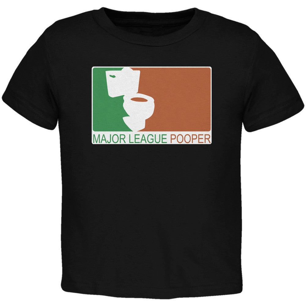 Major League Pooper Black Toddler T-Shirt Toddler T-Shirts Old Glory   