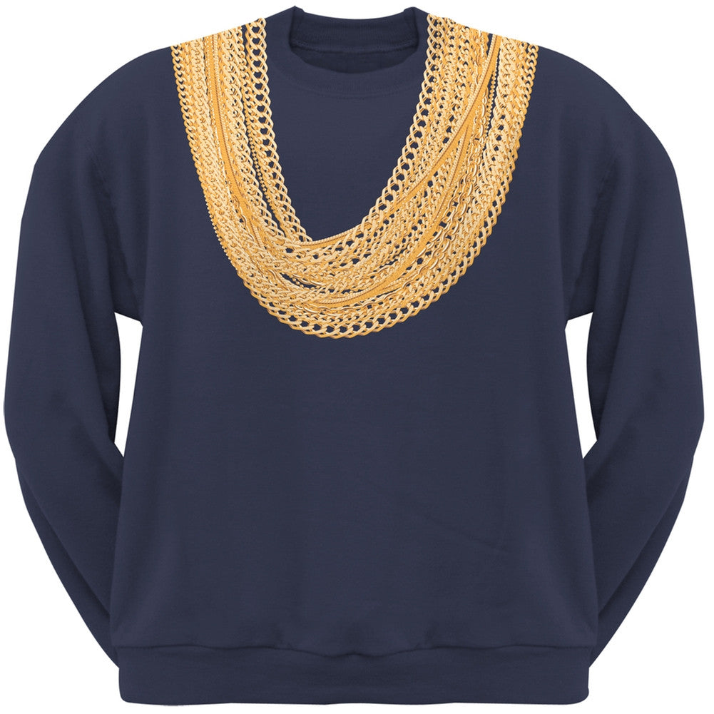 Gold Chains Navy Adult Sweatshirt Men's Sweatshirts Old Glory   