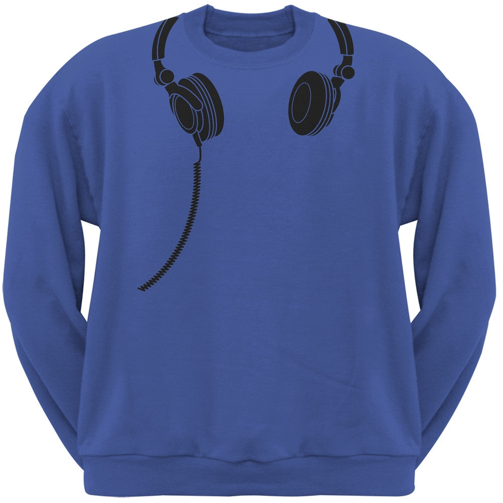 Headphones Blue Adult Sweatshirt Men's Sweatshirts Old Glory   