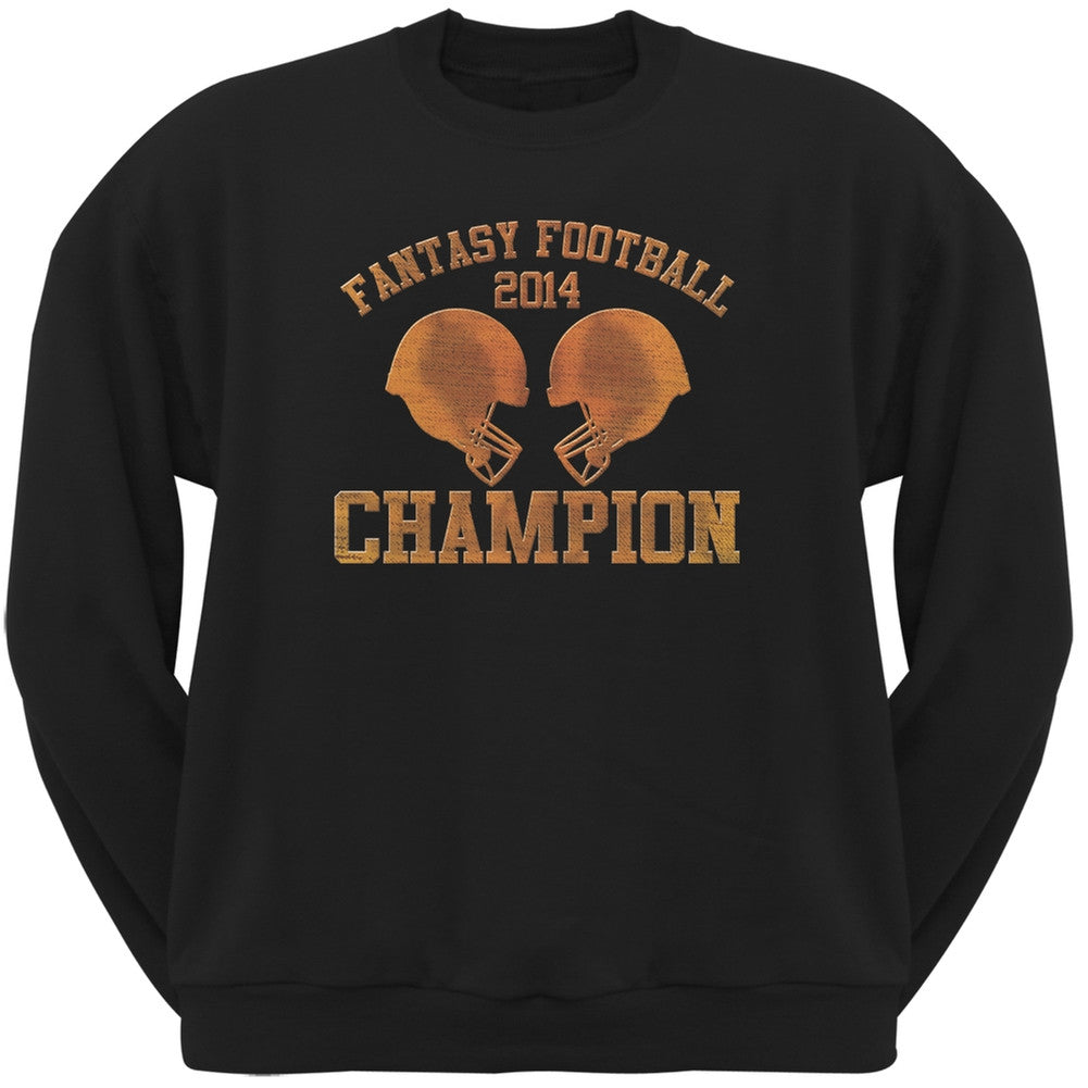 Fantasy Football Champion 2014 Black Adult Crew Neck Sweatshirt Men's Sweatshirts Old Glory   