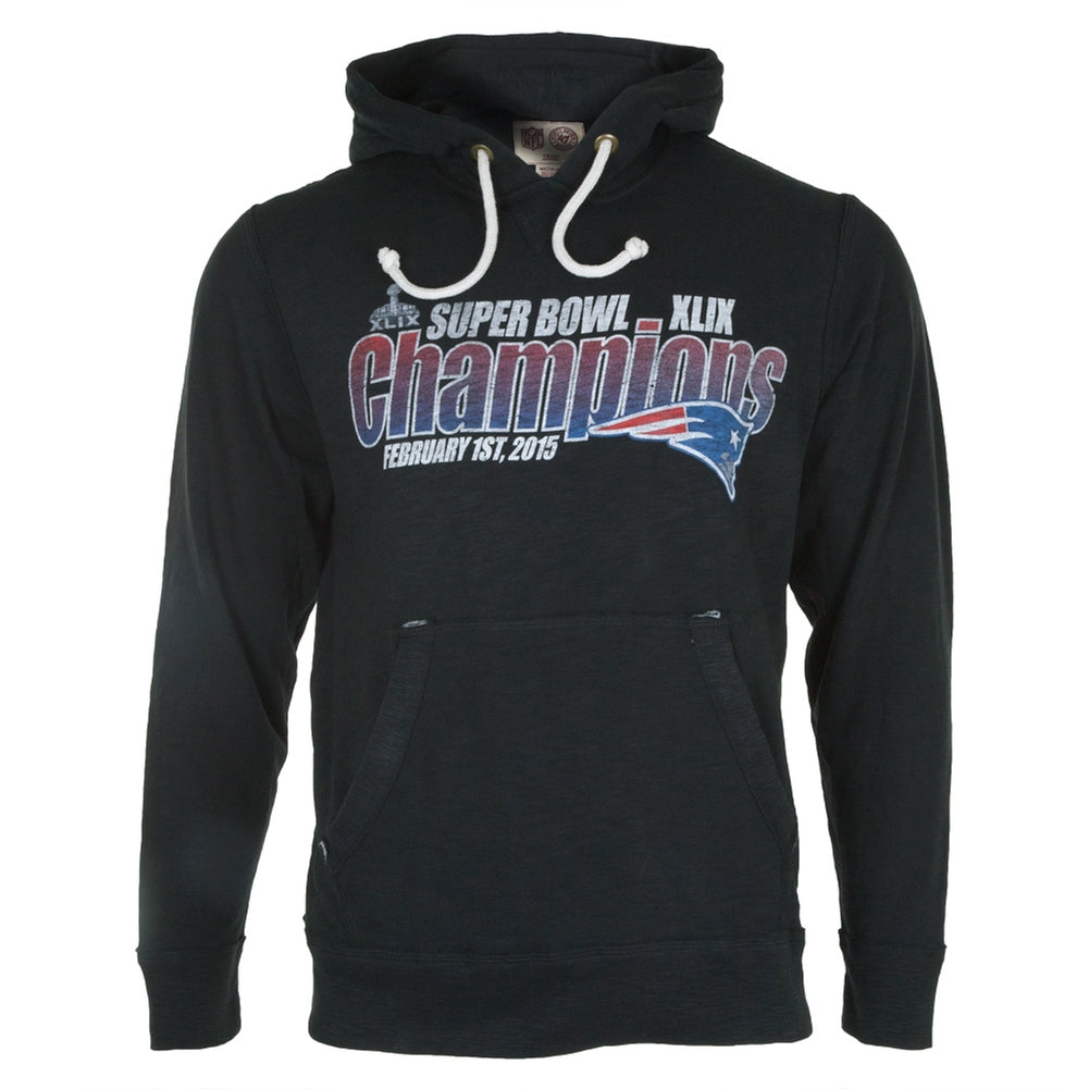 New England Patriots - Super Bowl 49 Champions Fade Logo Slugger Pullover Hoodie Men's Hoodies New England Patriots SM Black 