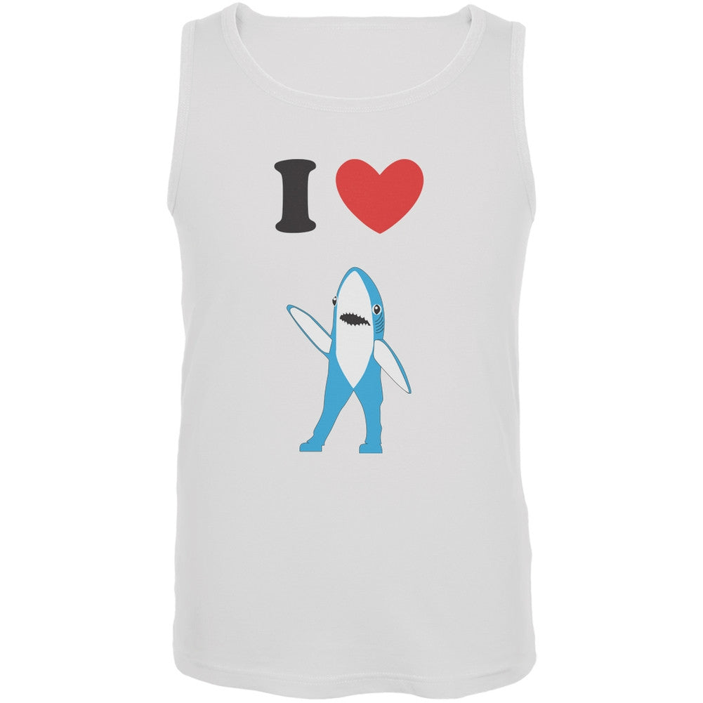 Halftime I Heart Left Shark White Adult Tank Top Men's Tank Tops Old Glory 2XL White 