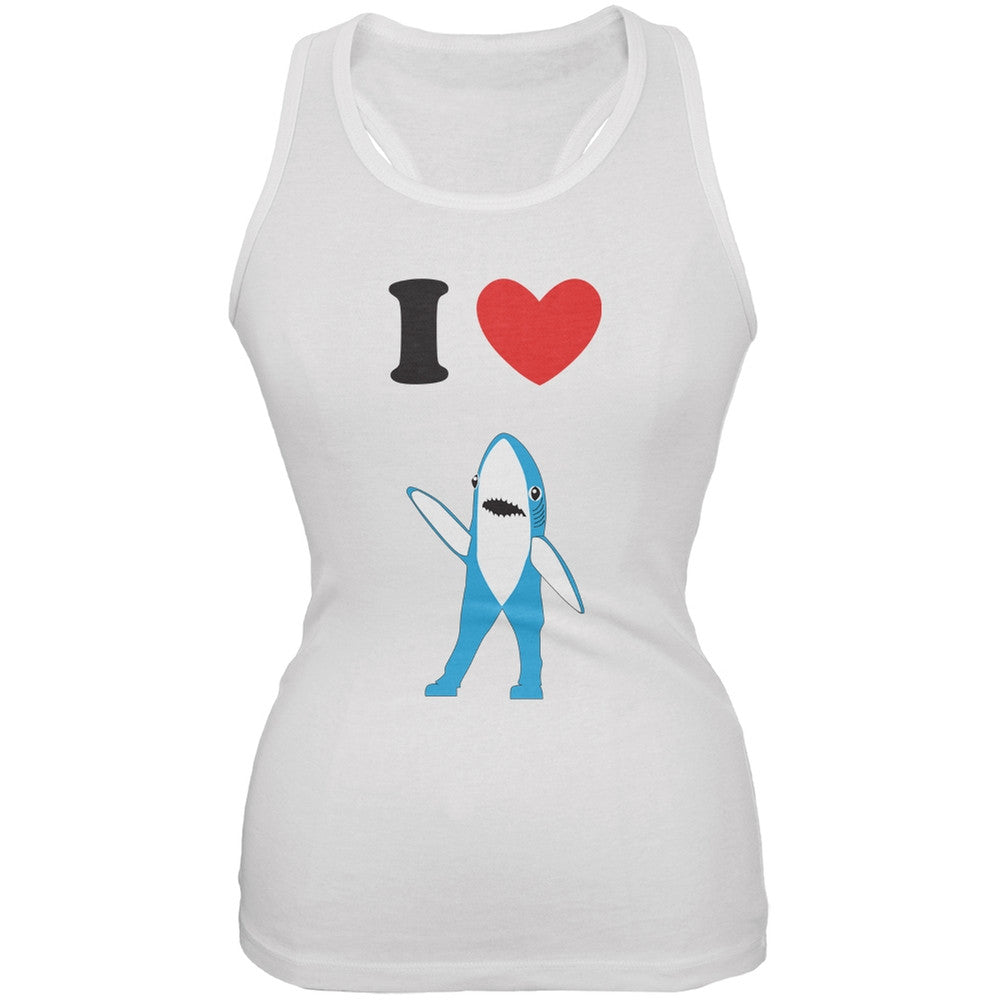 Halftime I Heart Left Shark White Juniors Soft Tank Top Juniors Tank Tops Old Glory 2XL White 