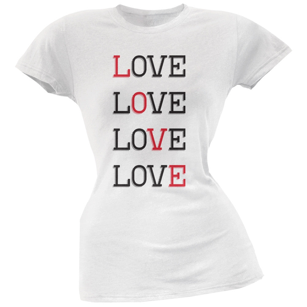 Valentines Day - All About Love White Soft Juniors T-Shirt Juniors T-Shirts Old Glory 2XL White 