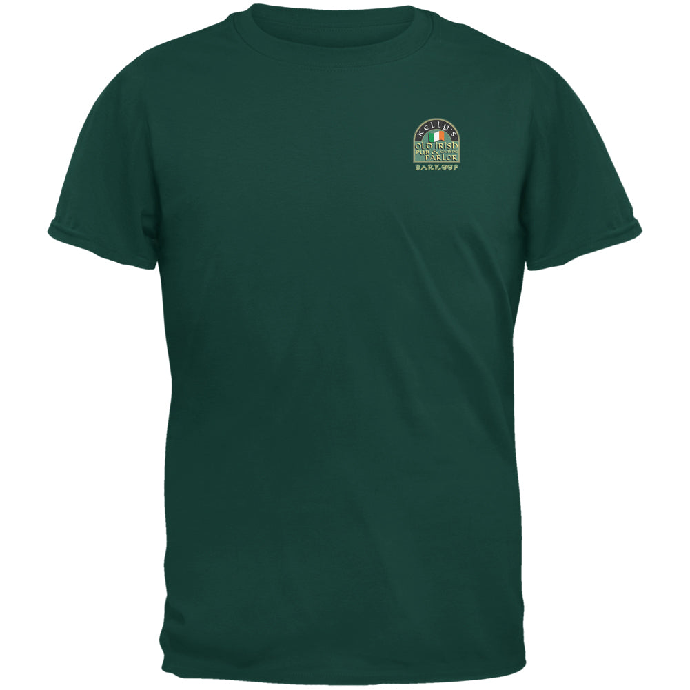 St. Patricks Day- Kelly's Irish Pub Experienced Drinkers Barkeep Green T-Shirt Men's T-Shirts Old Glory 2XL Dark Green 