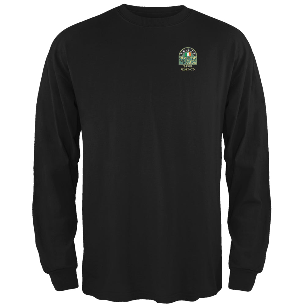 St. Patricks Day - Kelly's Irish Pub Beer Wench Black Adult Long Sleeve T-Shirt Men's Long Sleeves global 2XL Black 