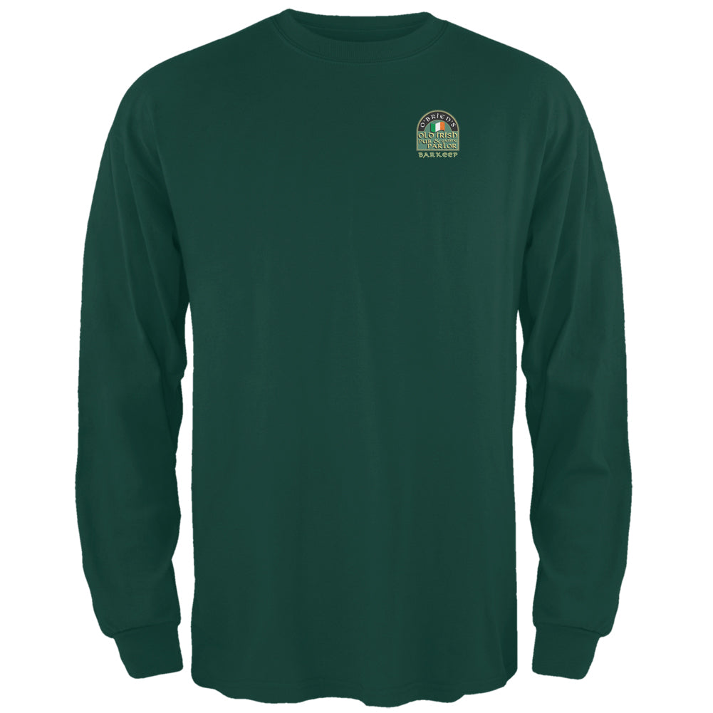 St. Patricks Day -  O'Brien's Irish Drinkers Barkeep Forest Long Sleeve T-Shirt Men's Long Sleeves global 2XL Dark Green 