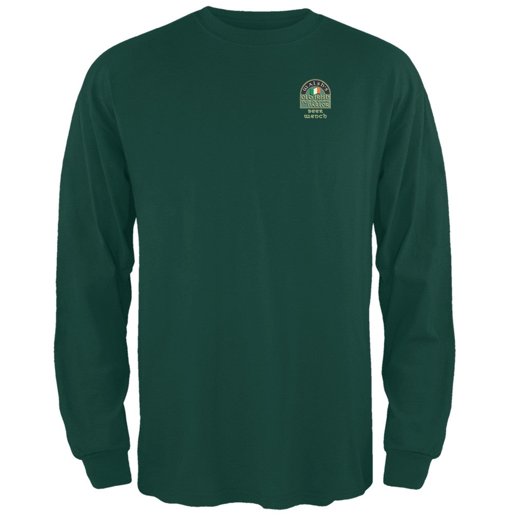 St. Patricks Day - Walsh's Irish Pub Beer Wench Forest Long Sleeve T-Shirt Men's Long Sleeves Old Glory 2XL Green 