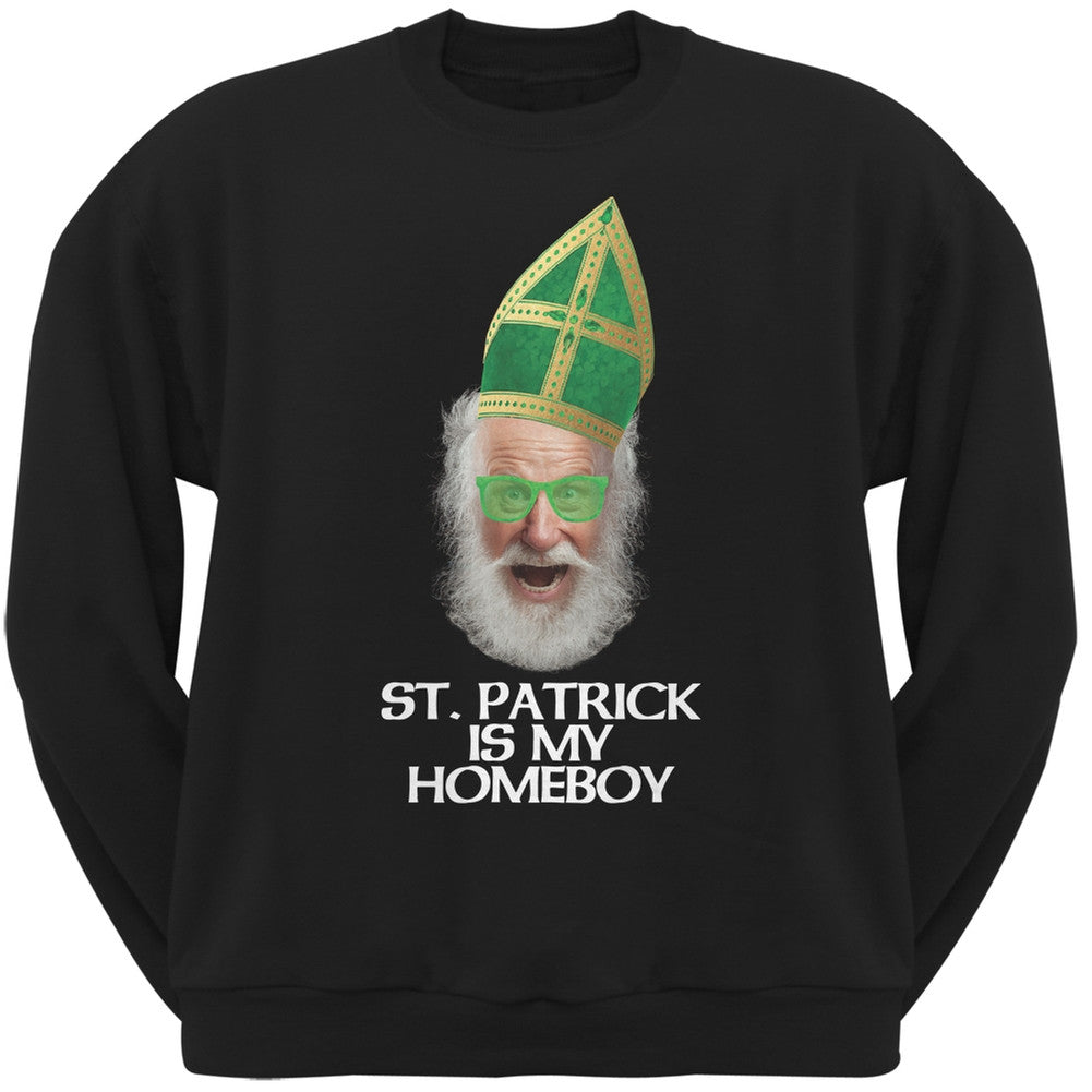 St. Patrick is My Homeboy Black Adult Sweatshirt Men's Sweatshirts Old Glory 2XL Black 