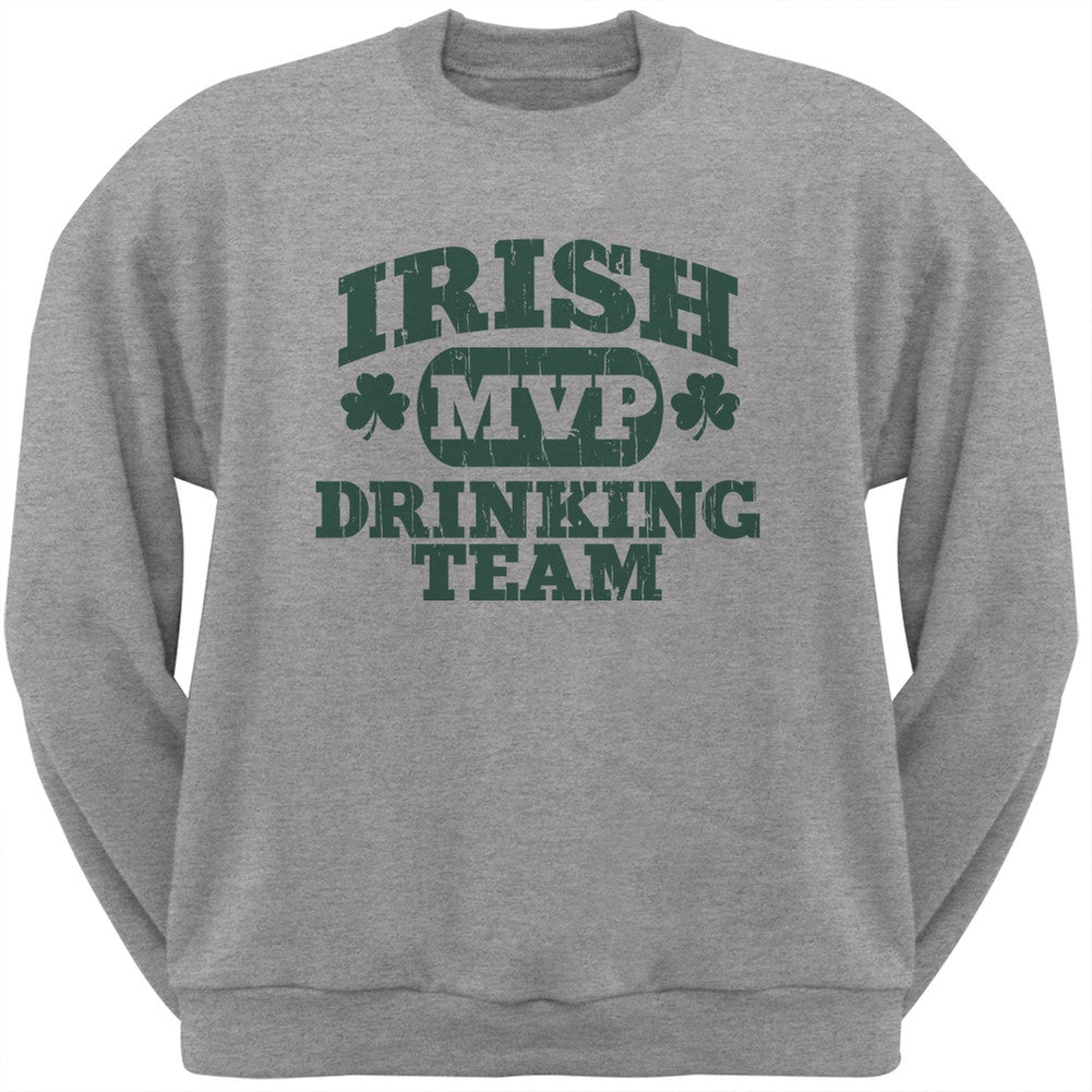 Irish Drinking Team Heather Grey Adult Sweatshirt Men's Sweatshirts Old Glory 2XL Grey 