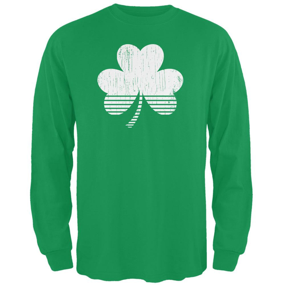 Sporty Shamrock Irish Green Adult Long Sleeve T-Shirt Men's Long Sleeves Old Glory 2XL Green 