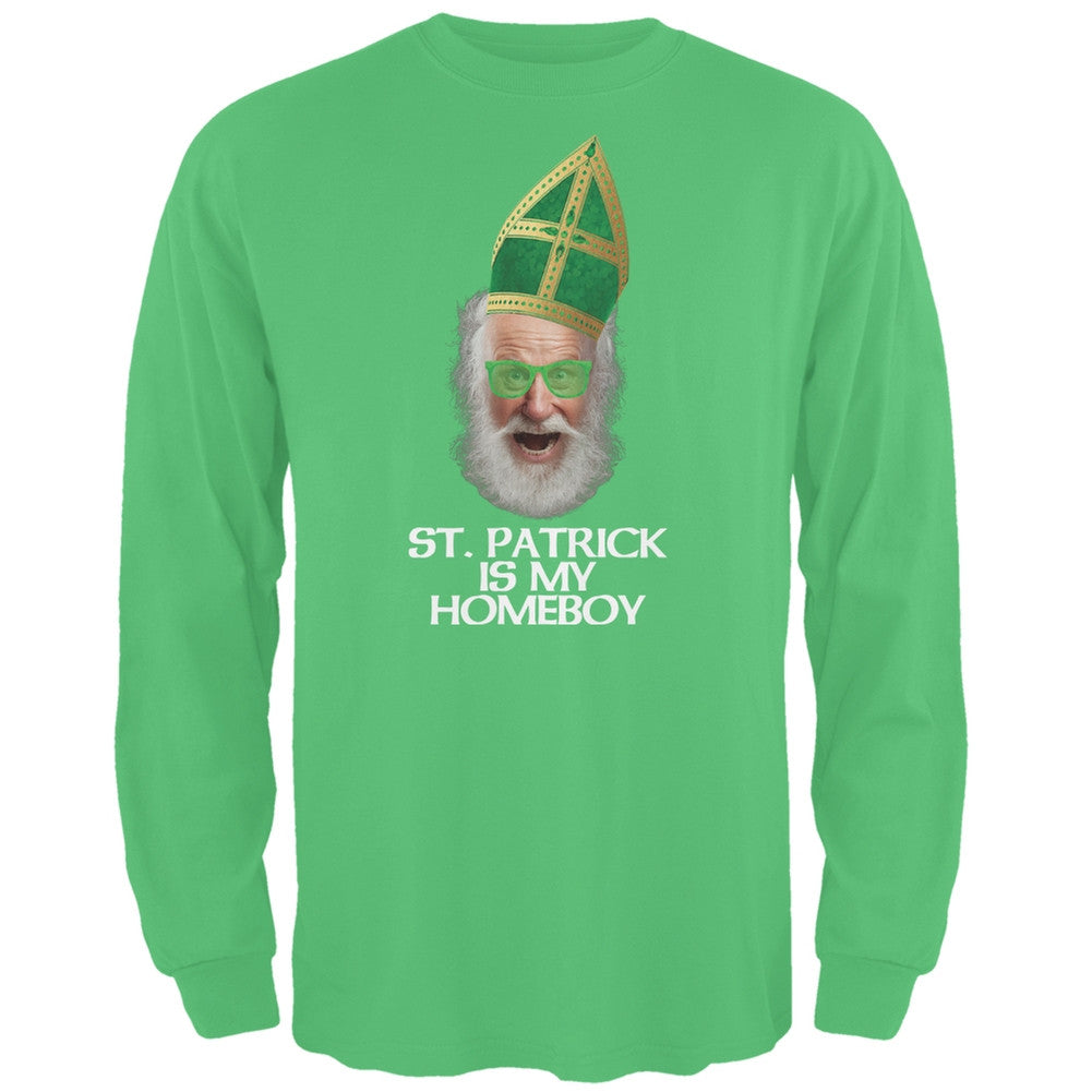 St. Patrick is My Homeboy Irish Green Adult Long Sleeve T-Shirt Men's Long Sleeves Old Glory 2XL Green 