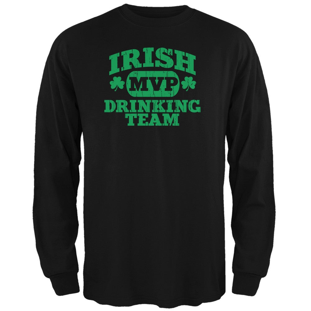 Irish Drinking Team Black Adult Long Sleeve T-Shirt Men's Long Sleeves Old Glory 2XL Black 