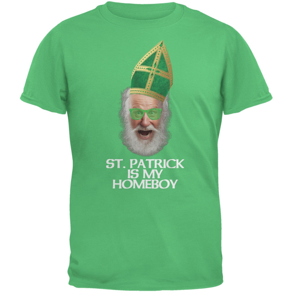 St. Patrick is My Homeboy Irish Green Adult T-Shirt Men's T-Shirts Old Glory 2XL Green 