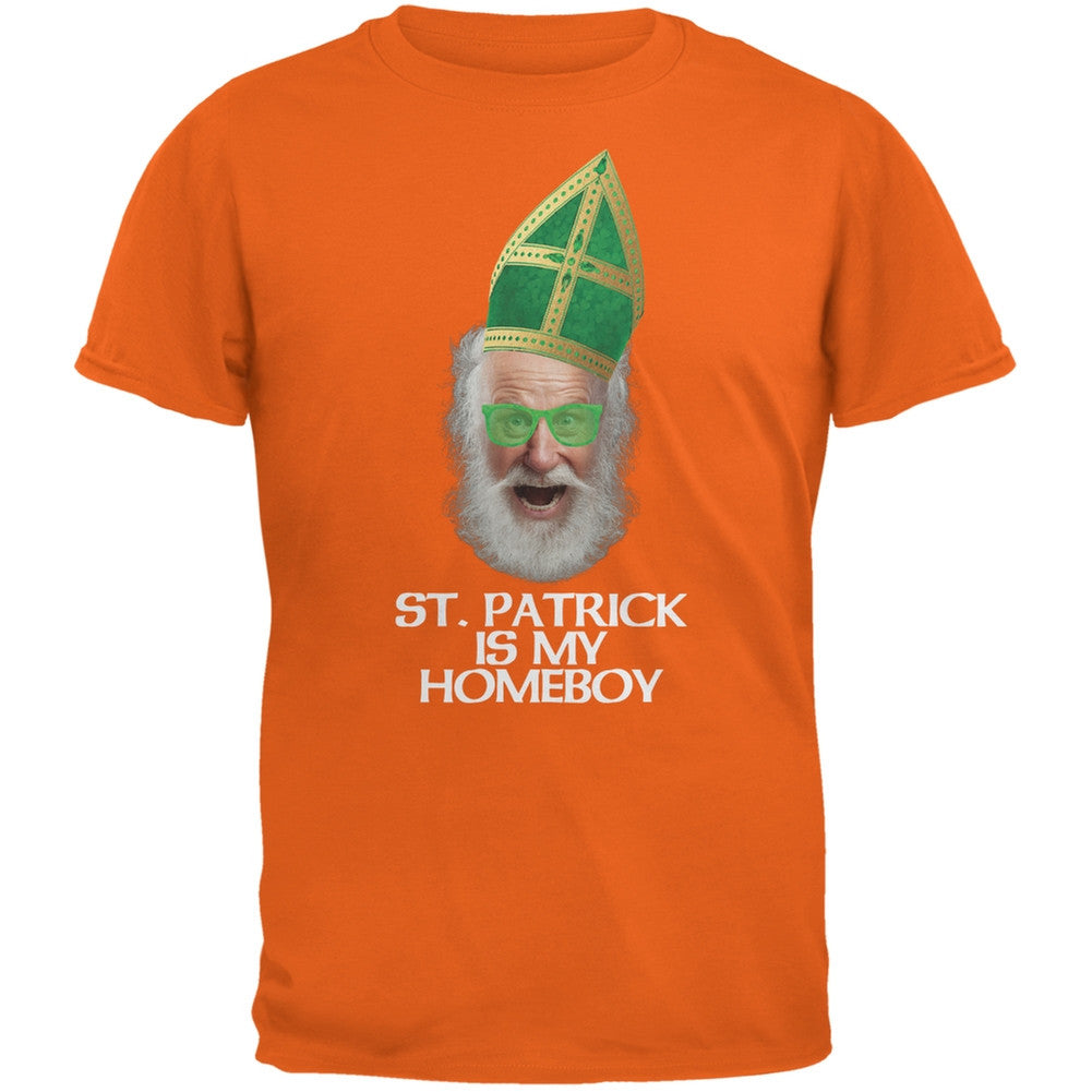 St. Patrick is My Homeboy Orange Adult T-Shirt Men's T-Shirts Old Glory 2XL Orange 