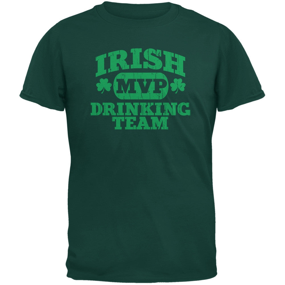 Irish Drinking Team Forest Green Adult T-Shirt Men's T-Shirts Old Glory 2XL Green 