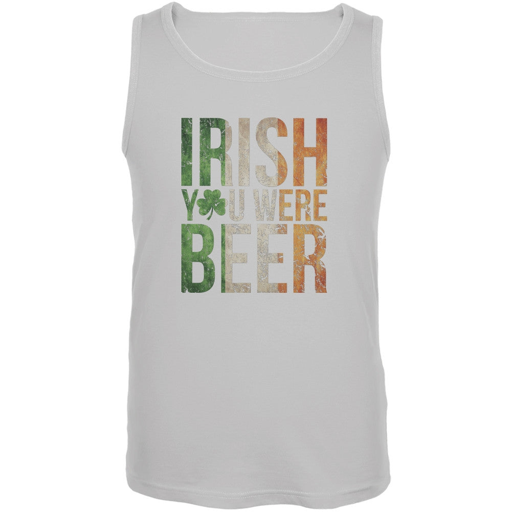 Irish you were Beer White Adult Tank Top Men's Tank Tops Old Glory 2XL White 